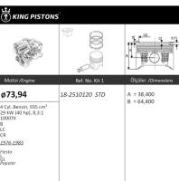 0.9 / 1.1 OHV 1976-1988 d 73.94 std