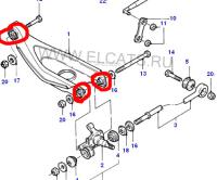 Escort  80-90 к-т сайлентблоков заднего рычага