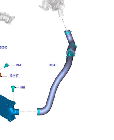 Патрубок интеркулера Transit / Custom 2.2 TD FWD 2011-2018 левый