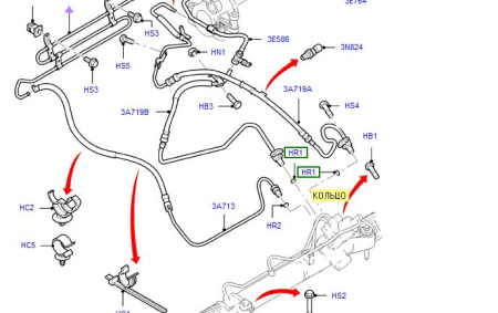 Уплотнительное кольцо шланга Г/У Focus-I 1998-2004 (1344954)