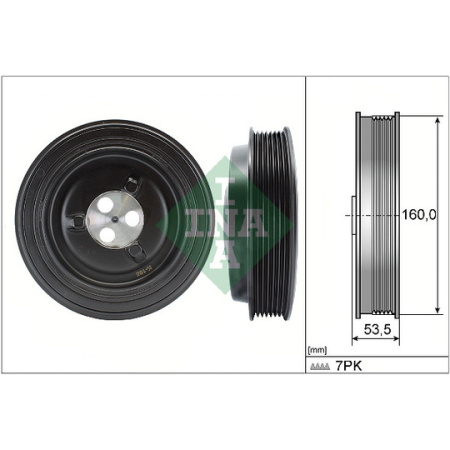 Шкив коленвала Transit 2.4 TD 2000-2020 / 2.2TD RWD